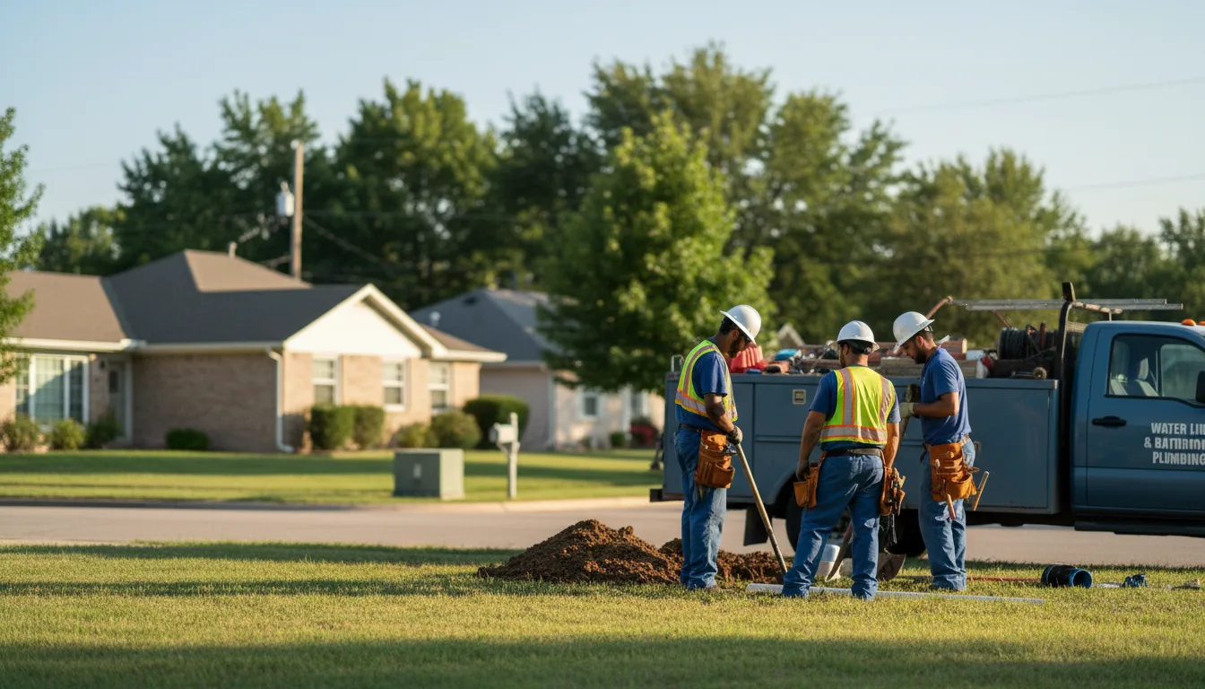 Residential water line and bathroom plumbing service in Blue Mountain, MS